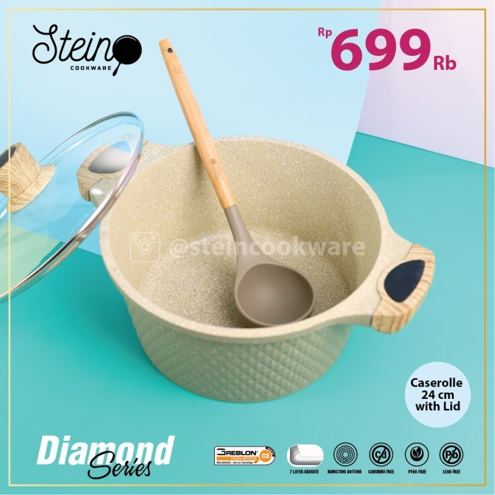 Stein Cookware - Diamond Caserolle with Lid 24cm