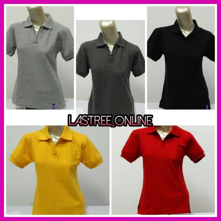 KAOS POLO SHIRT CEWEK KERAH V TANPA KANCING POLOSHIRT WANITA KRAH V