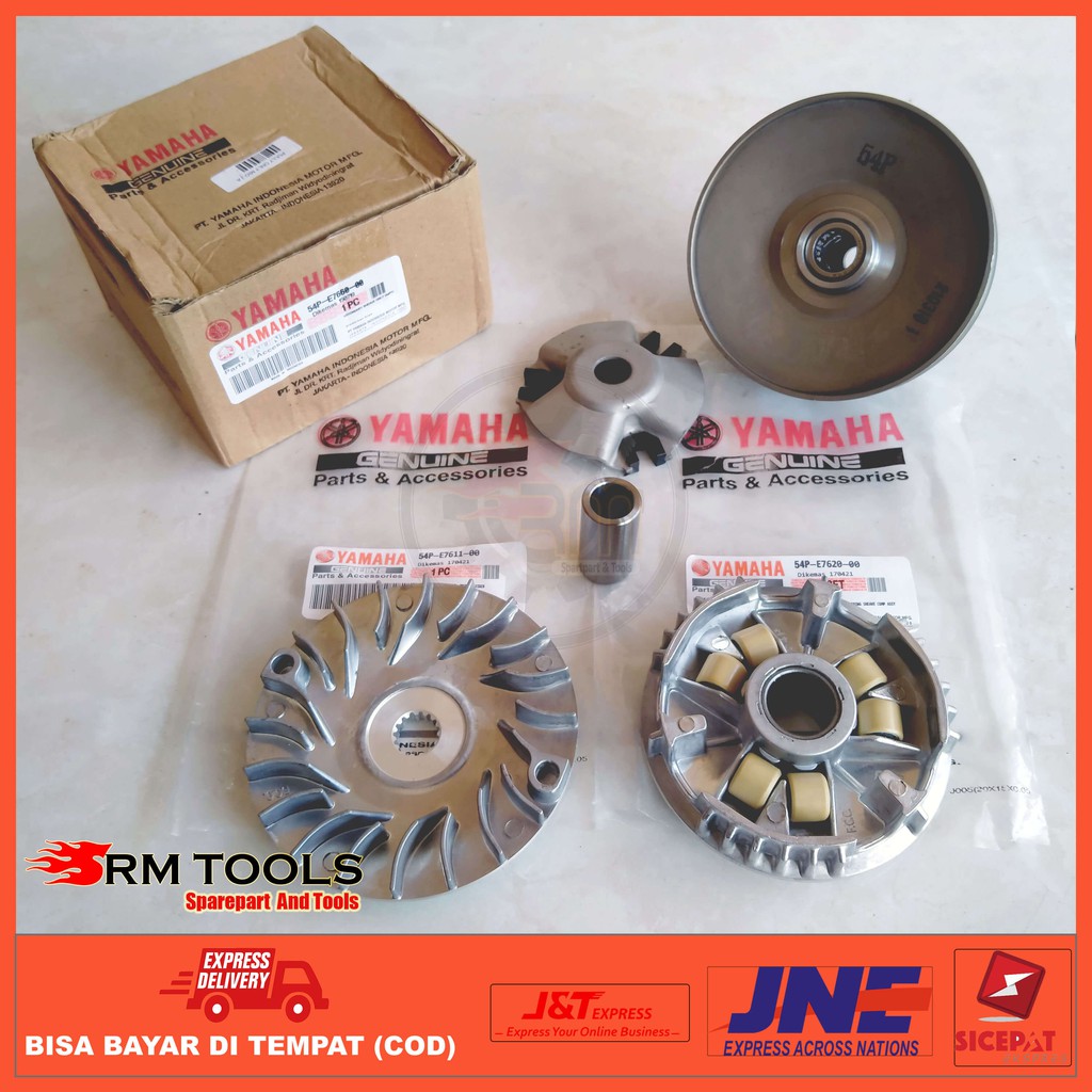 FULL SET PULLEY PULLY PULI BELAKANG + KIPAS PULLEY+ RUMAH ROLLER MIO FINO GT J-SOUL GT-XRIDE-FINO FI