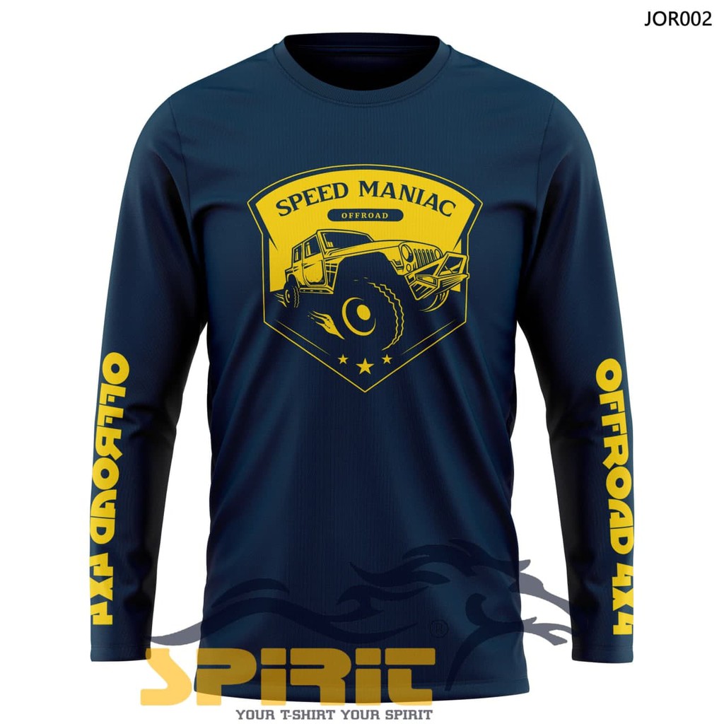 Baju Offroad Baju Kaos Distro Pria Jeep Offoad Speed Maniac Kaos Adventure katun 24 Lengan Panjang