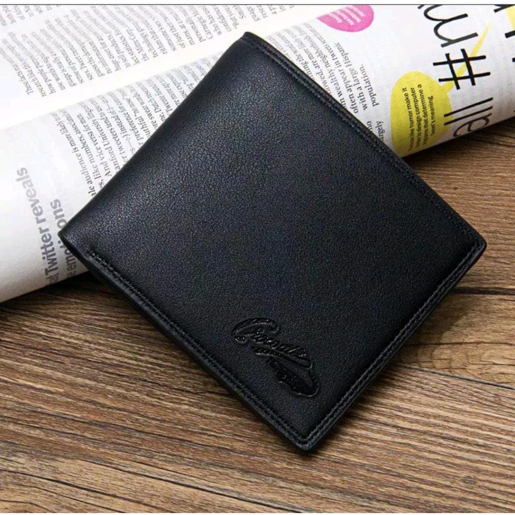 Dompet Lipat Pria Kulit PU Dompet Kulit Sintetis R700 Dompet Pria Lipat Size 5 inchi Polos Murah