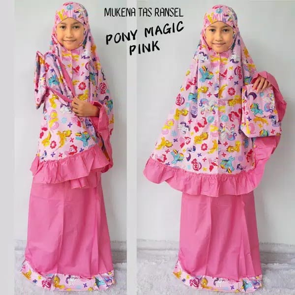 Mukena Anak Karakter  Hello  Pink Cantik Usia 2-12 thn