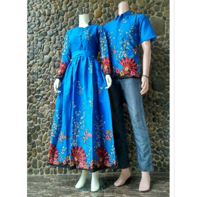  Batik  labeth Baju  batik  couple  sarimbit pasangan gamis 