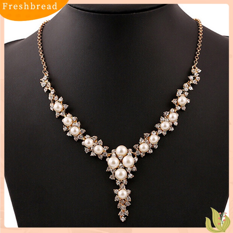 [TERLARIS]Women Fashion Clavicular Charms Faux Pearl Pendant Necklace Wedding Party Gift