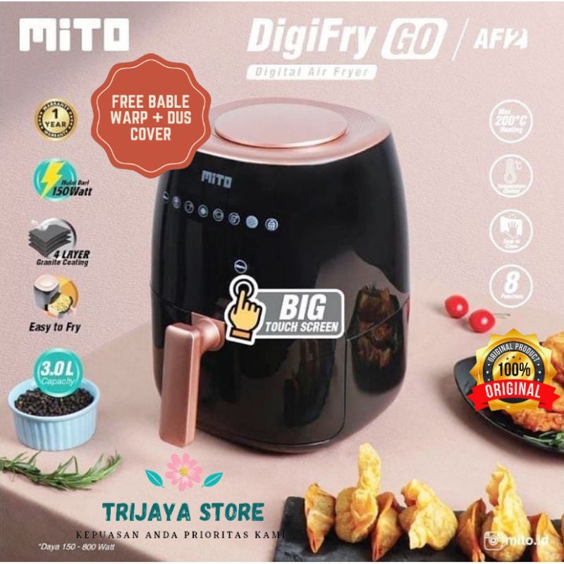 MITO AIR FRYER AF2 KAPASITAS 3L - ORIGINAL GARANSI RESMI ( FREE BONUS)