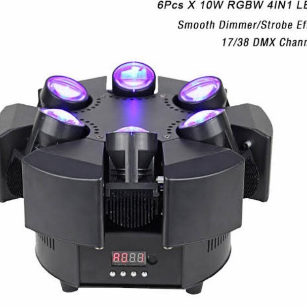 Lampu Moving Head Beam Spider 6x10watt Fullcolor