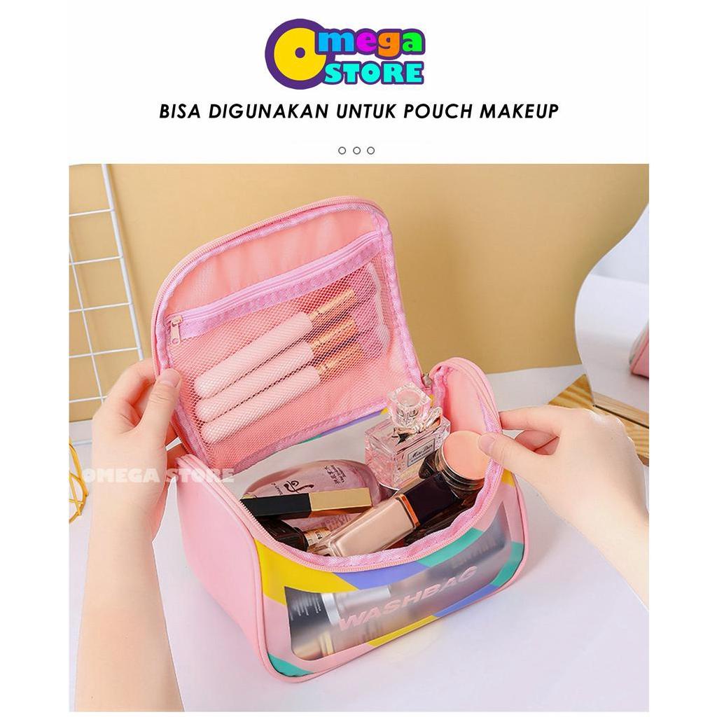 [O&amp;S] Wash Bag Bahan PVC Toilet Travel Pouch Tas Make Up Transparan Pouch Make Up Travel-OS1007