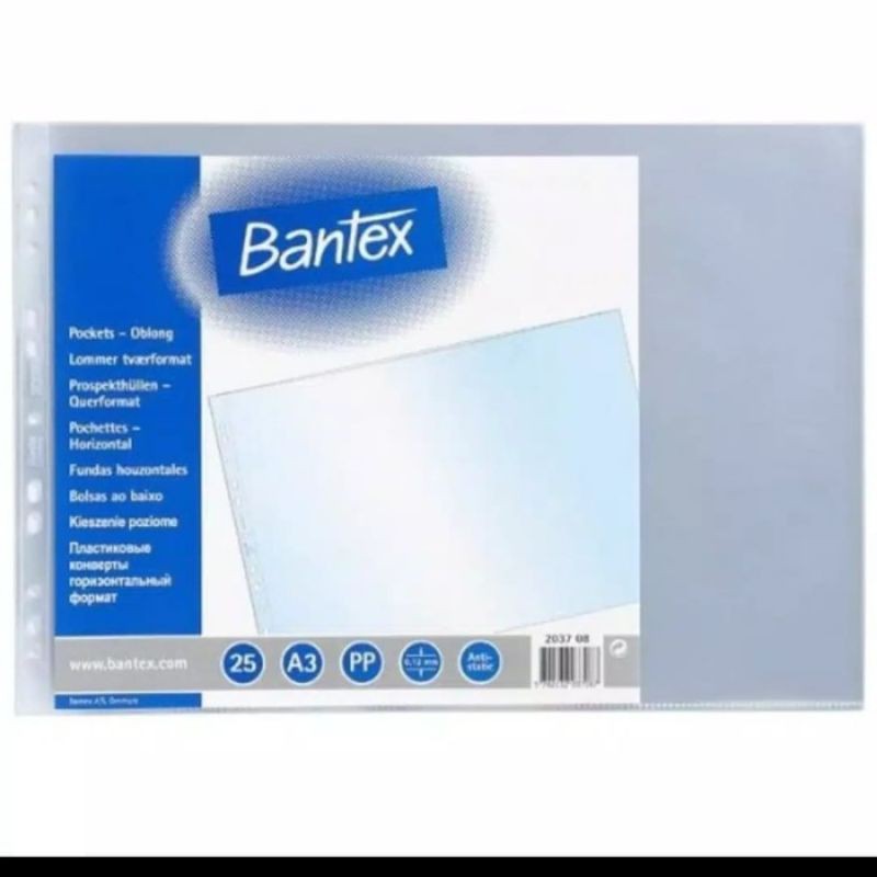 Plastik Pocket A3/Sheet Protector A3 Landscape BANTEX 2037 - 25pcs