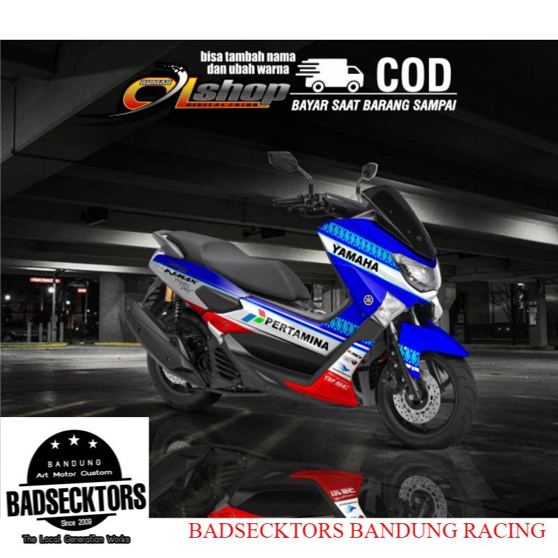 Striping Decal Nmax lama Motif Pertamina Mandalika Indonesia SAG Team keren