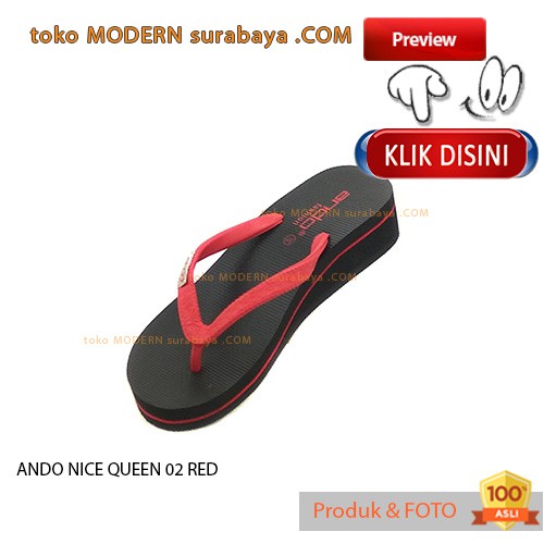 ANDO NICE QUEEN 02 RED sandal jepit wanita flip flop casual