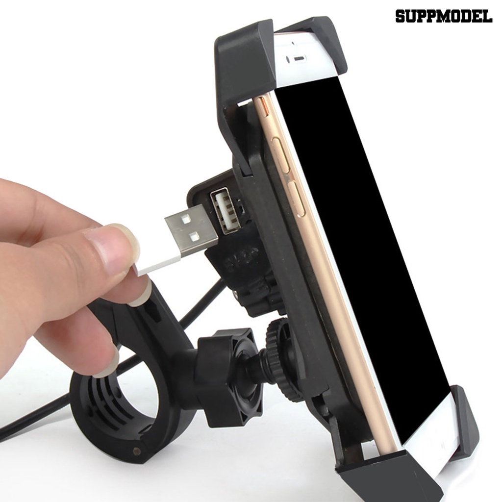 Sdl Holder Handphone Universal Bahan Plastik Anti Air Dengan Port Charger USB Untuk Motor