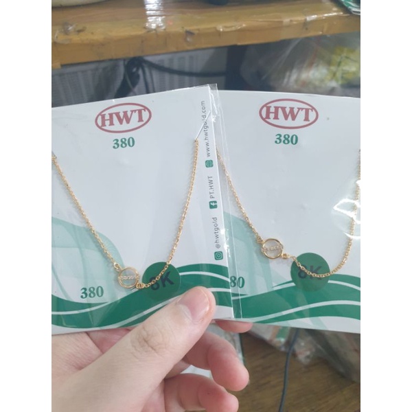 gelang serut kekinian ring bulat gold emas asli 375 besar kecil