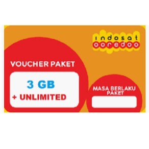 VOUCHER INDOSAT 3GB+UNLIMITED YOUTUBE,SOSMED