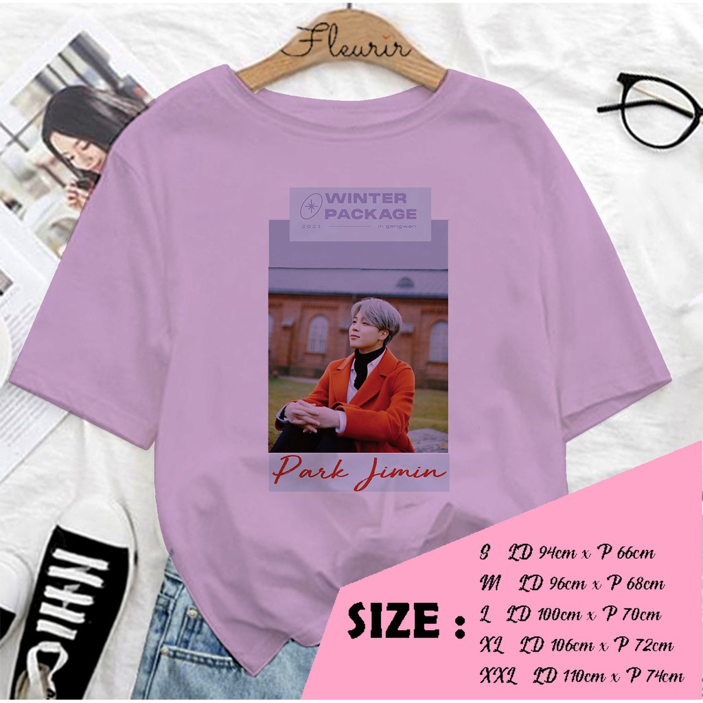 FLEURIR - KAOS JIMIN WINTER  WANITA DEWASA LENGAN PENDEK TEE UNISEX OVERSIZED JUMBO