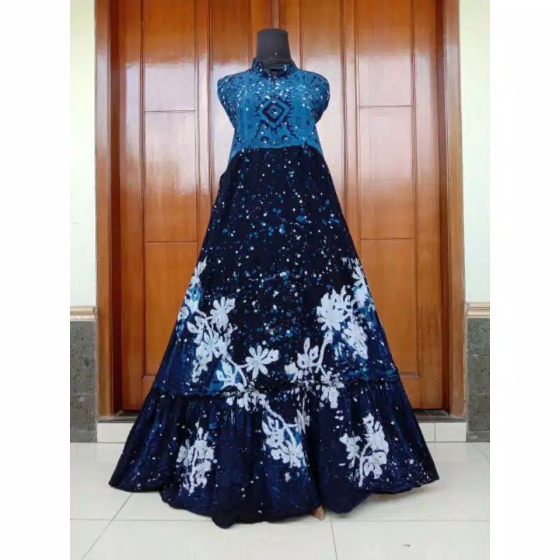 Gamis Rayon Tebal all size Bahan Tebal Premium Rayon Abstrak Pekalongan TERLARIS