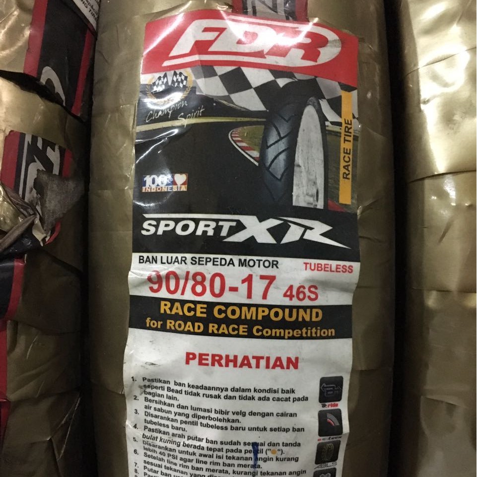 FDR SPORT XR : 90/80-17 (BAN BALAP / SOFT COMPOUND VELG 17)