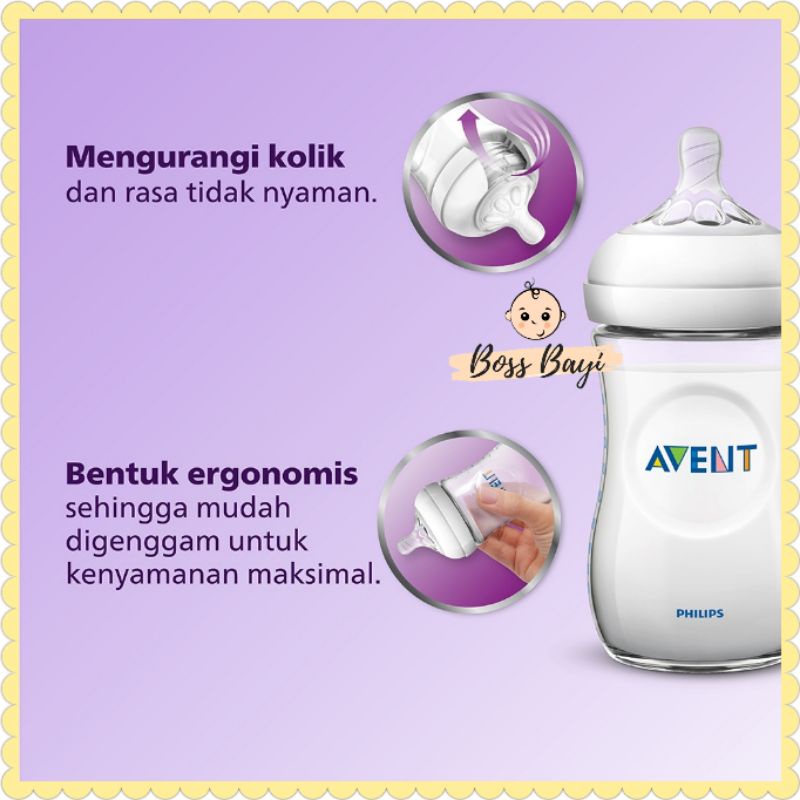 AVENT PHILIPS Feed Bottle Natural Wide Neck Botol Dot Susu Bayi Anak 260ml