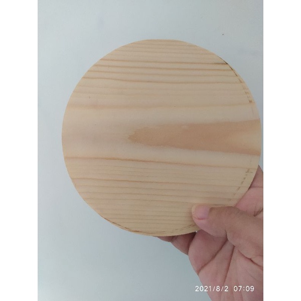 tatakan kayu pinus bulat diameter 15 cm