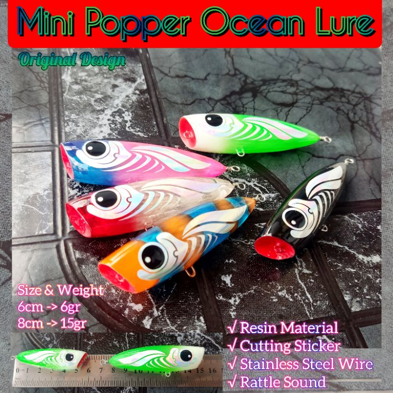 Mini Popper Resin 6gr dan 15gr by Ocean Lure