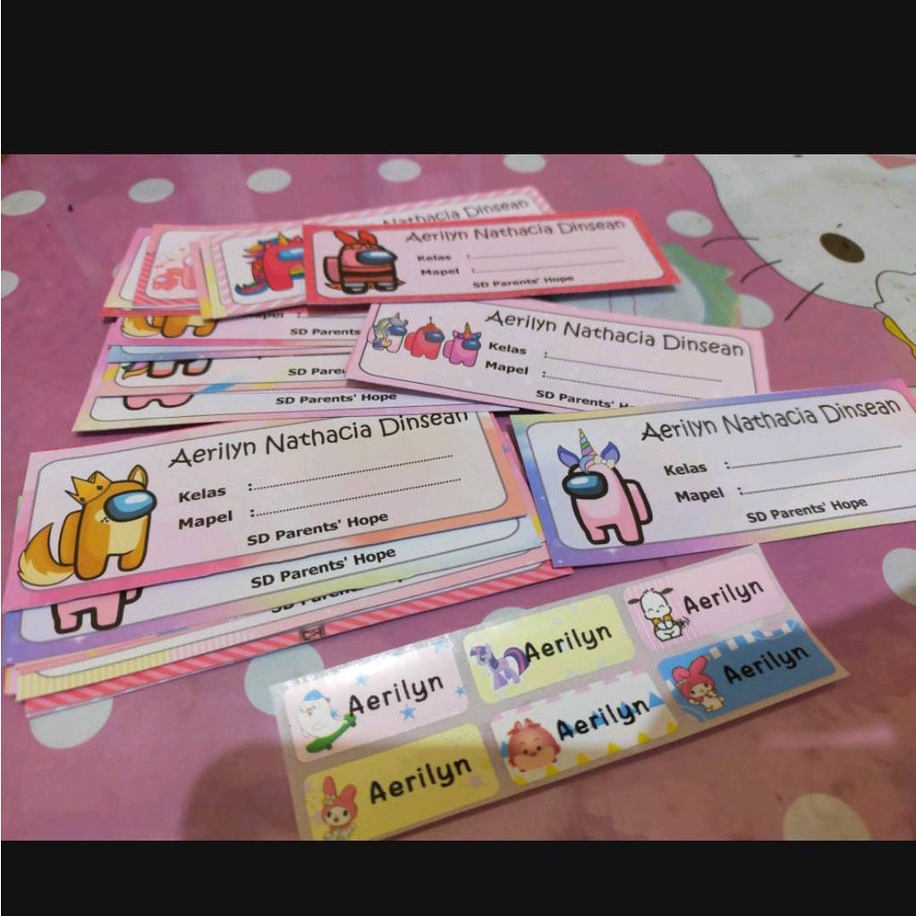 

STIKER LABEL BUKU PELAJARAN/KARAKTER CEWE