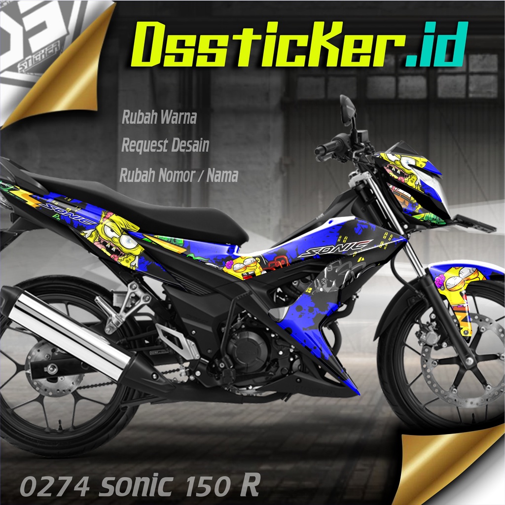 0274  stiker decal honda sonic SPONGEBOB zombie List Variasi Sticker