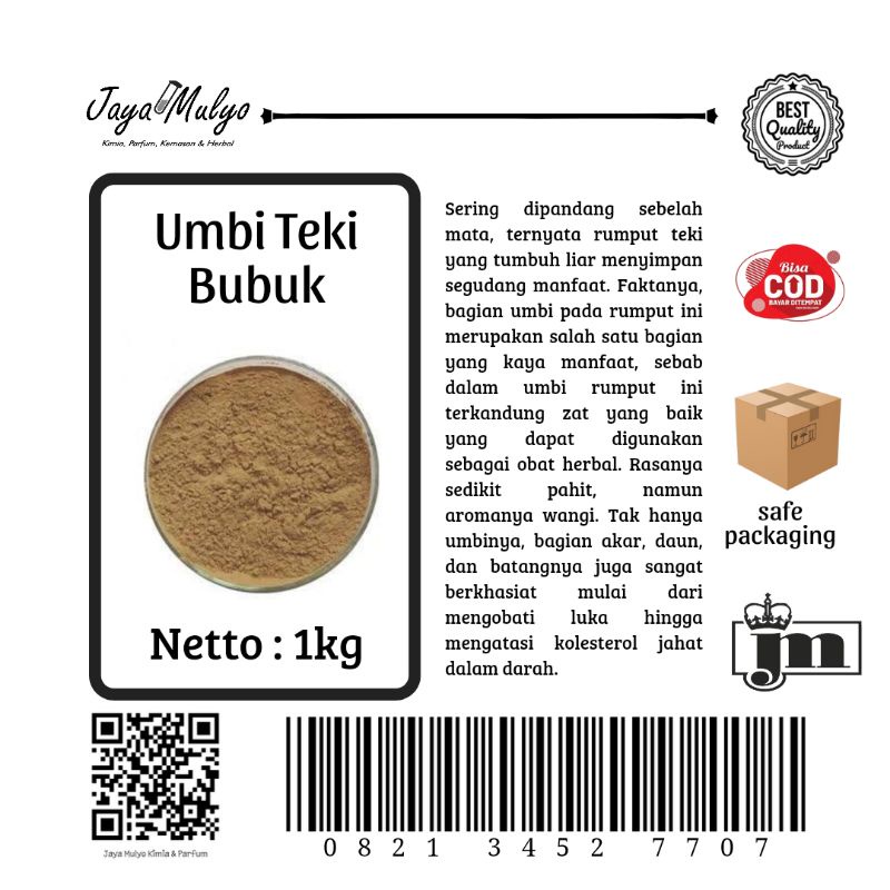 

Umbi Teki Bubuk (1kg)