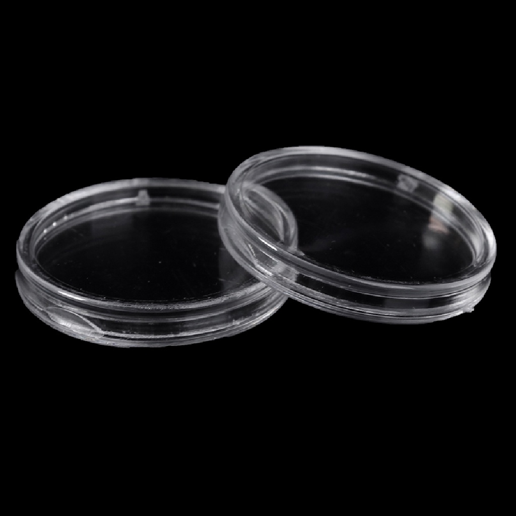 [tiantianbaofu] 100Pcs 27mm Coin Holder Capsule Storage Case Display Box Round Display Cases Boutique