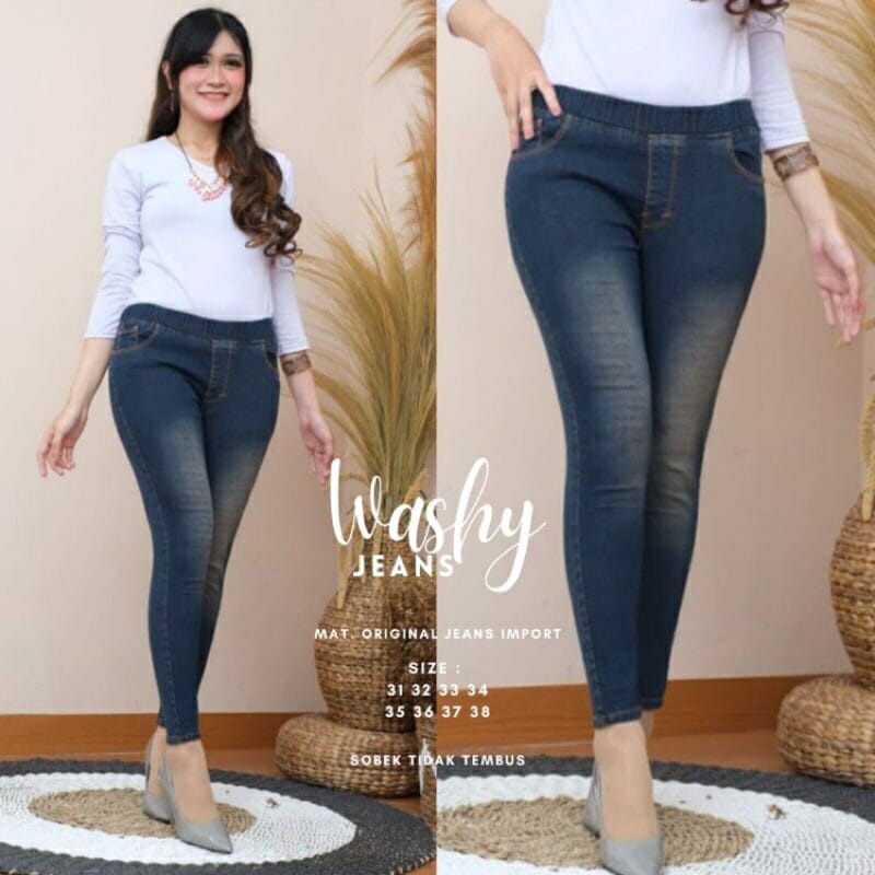 size 31-38 !!Washy Jegging SUPER STRETCH variasi laser