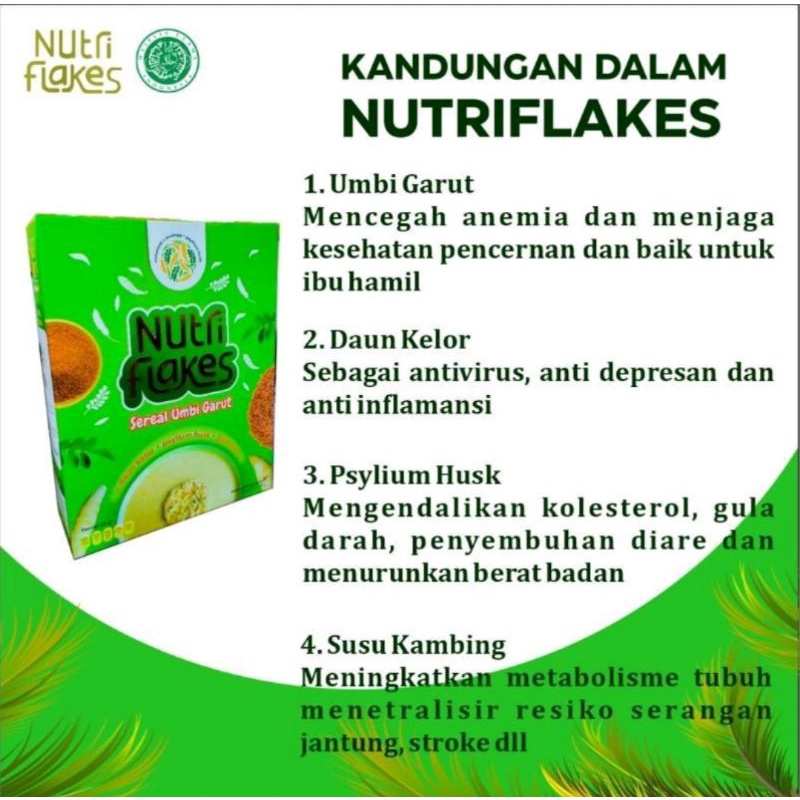 

NG 2 box Cereal Nutriflakes - Orinal Sereal Umbi Garut Solusi Atasi Asam Lambung Maag Kronis Gerd