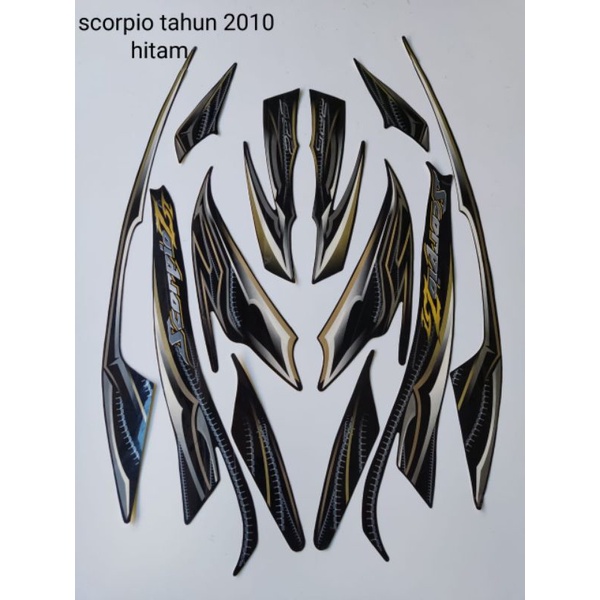striping motor Scorpio tahun 2010 warna hitam