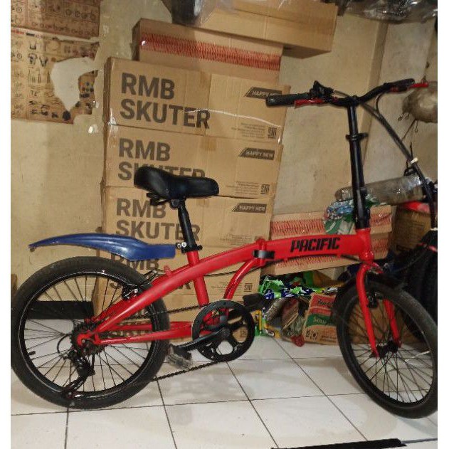 sepeda lipat pacific second 20,inch 6/7speed siap di pakai