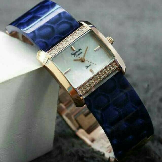 JAM TANGAN WANITA ALEXANDRE CHRISTIE 2591 ROSEGOLD BLUE AC AC CEWE