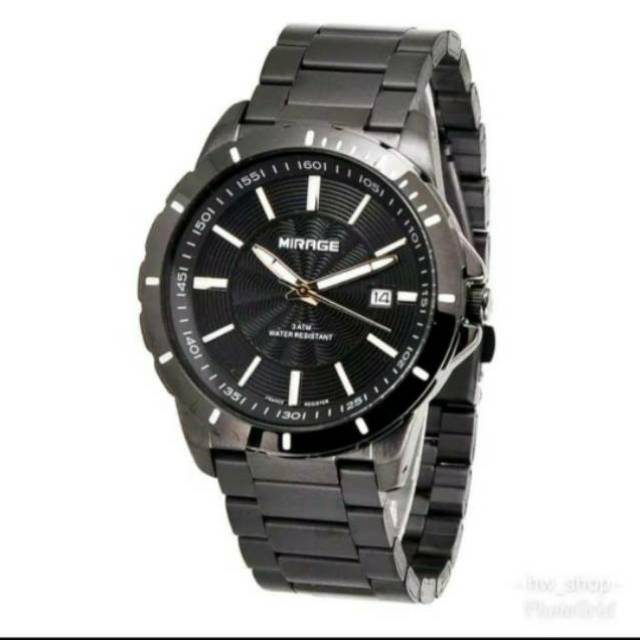 Jam Tangan Pria Mirage 8549 Full Hitam Original