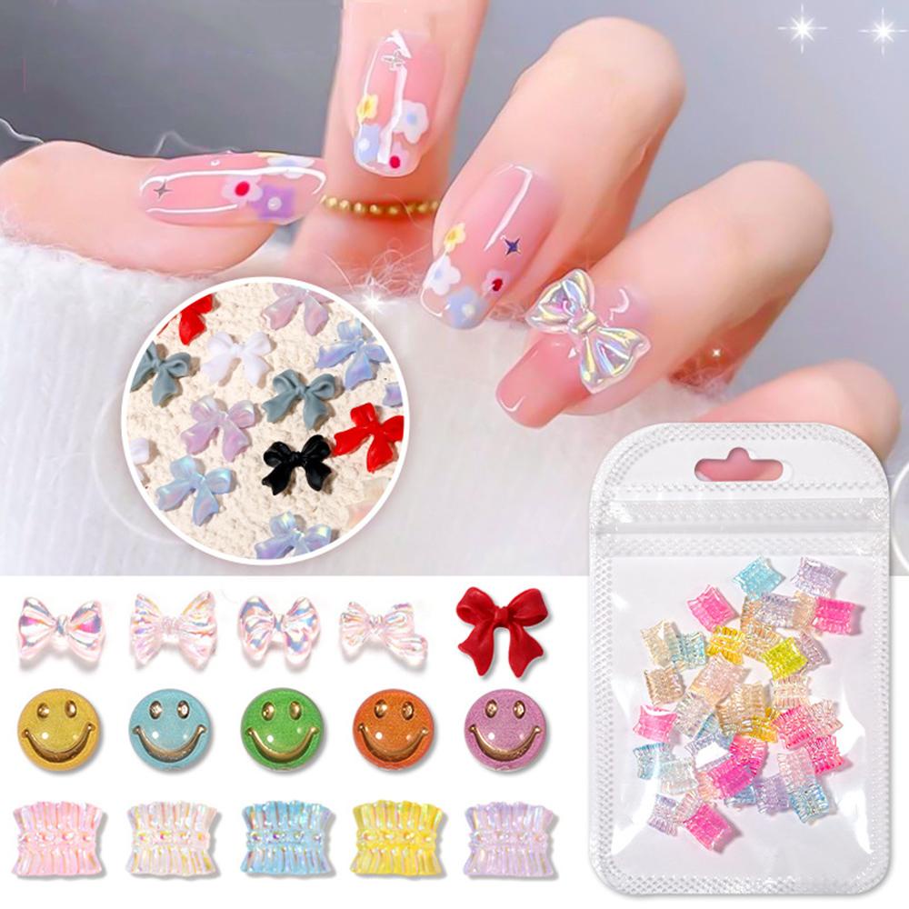 Mxbeauty 3D Dekorasi Nail Art Wajah Tersenyum Halus Manikur Aksesoris DIY Alat Kecantikan Kuku