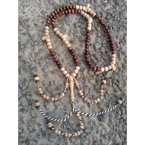 tasbih 100 butir tijani cantik murah kayu stigi kombinasi cendana lokal tasbih souvernir dan hadiah 