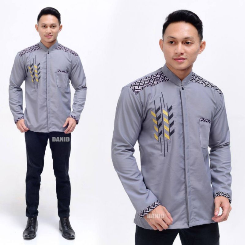 Kemeja Batik Pria Lengan Panjang Kombinasi Termurah Di Shopee M L XL