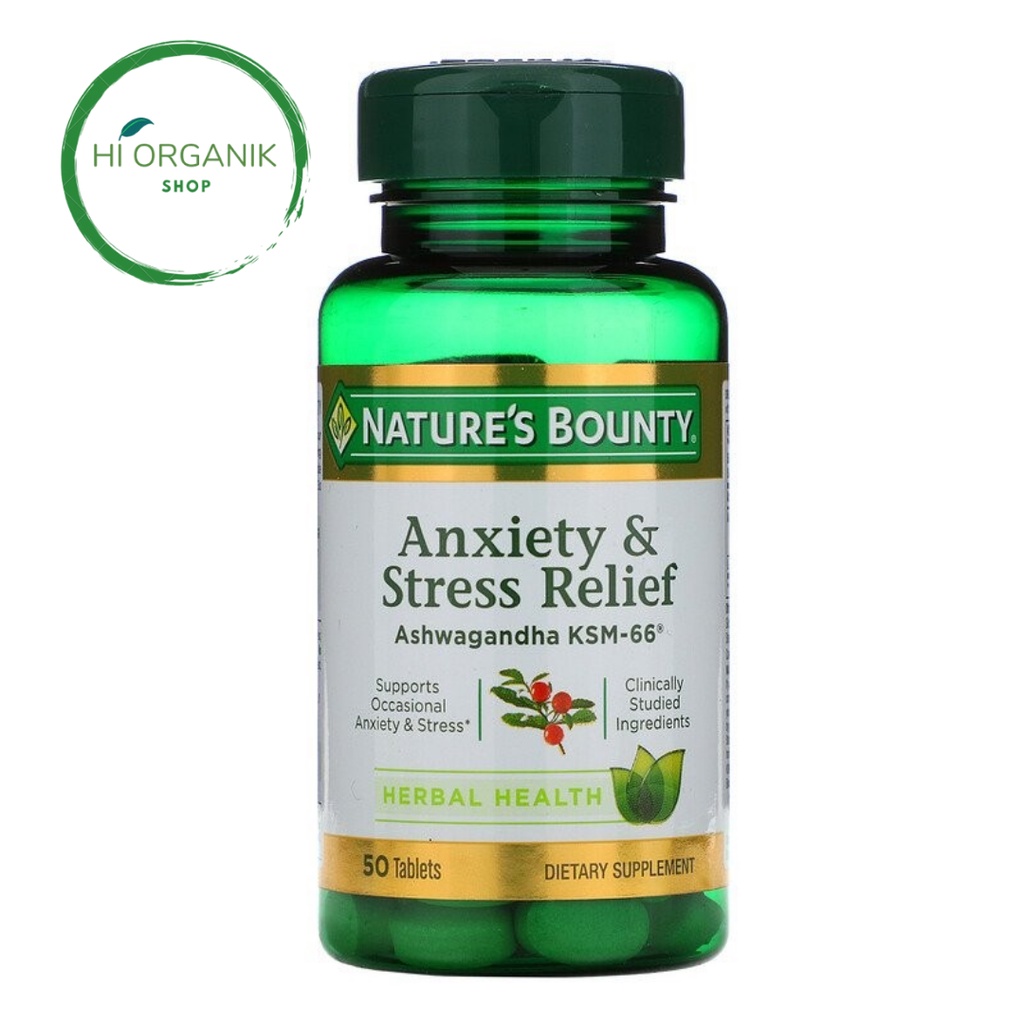 Nature's Bounty Anxiety & Stress Relief Ashwagandha KSM-66 50 Tabs
