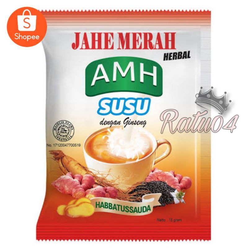 

Jahe Merah AMH Plus Susu dengan Ginseng Amanah per Sashet