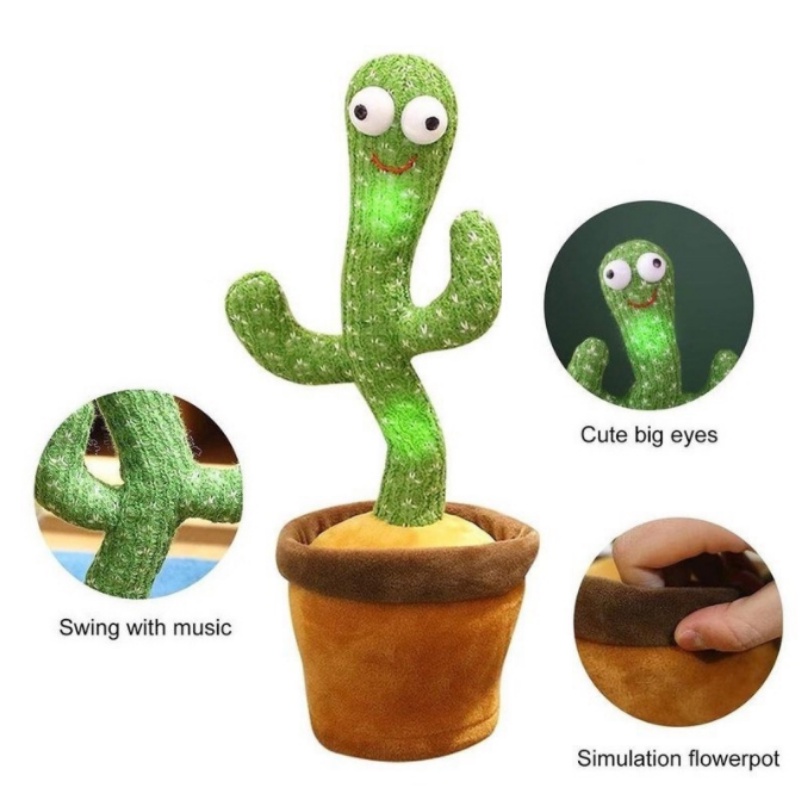 MiuMui Cactus Toy Boneka Pintar Kaktus Joget Dancing Cactus Toy Joget Joged Dancing