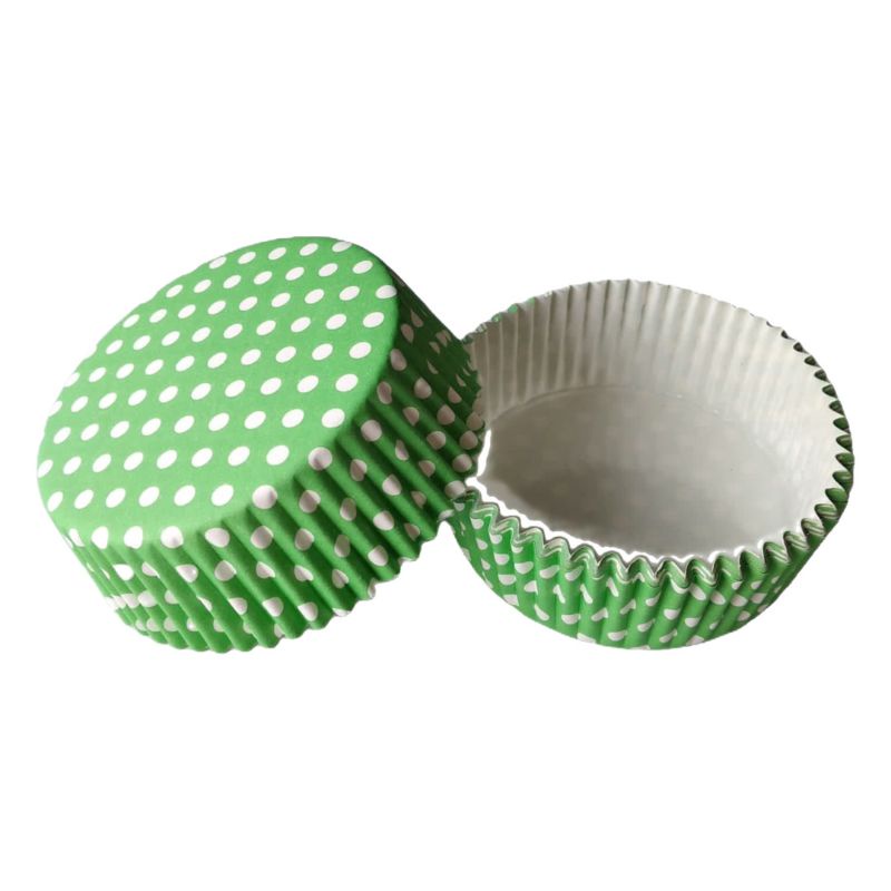 cup roti laminasi bulat 8 cm isi 200 pcs ( polkadot hijau )