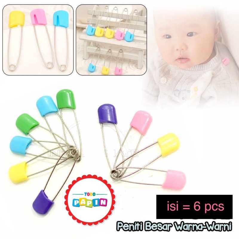 TokoPapin Peniti Anak Bayi Peniti Jumbo Besar Popok Bayi Stainless Safety Pins Aman Serbaguna