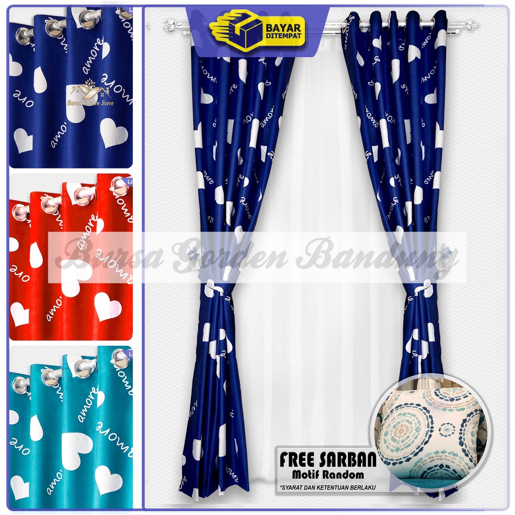 Gorden Jendela Katun kotak Minimalis Hordeng Pintu Ruang Tamu Termurah  Tirai Jendela Pendek Gordeng