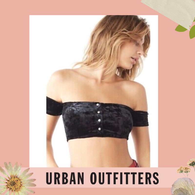 URBAN OUTFITTERS | Out From Under Velvet Off Shoulder Crop