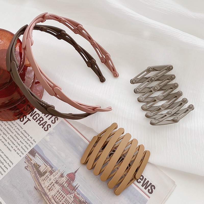 Retractable Headband Portable Folding Headband Summer Invisible Non-slip Headband for Women Fashion Hair Accessories