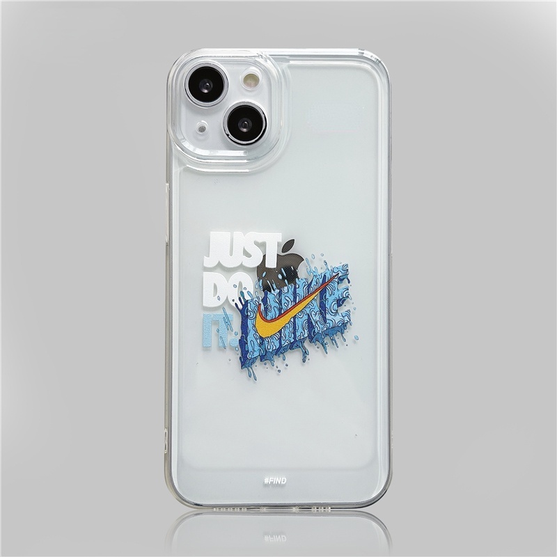 Soft Case Silikon TPU Transparan Motif Nama Terkenal Untuk iPhone 13Pro MAX 12Pro MAX 11Pro MAX 7 8 Plus X XS MAX XR