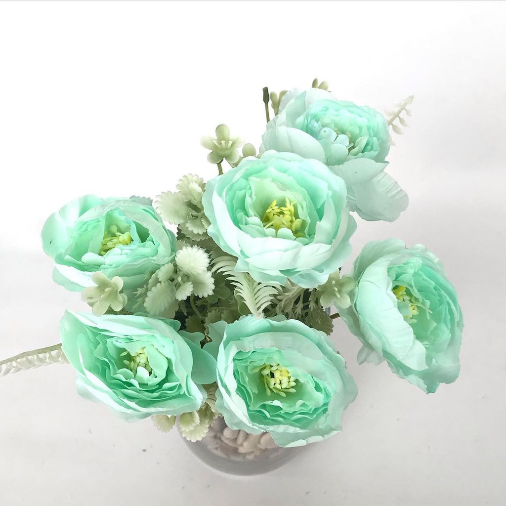 BUNGA TANGKAI MAWAR CENTIFOLIA - rose peony ranuculus tosca ungu pink merah bunga artificial palsu-Tosca