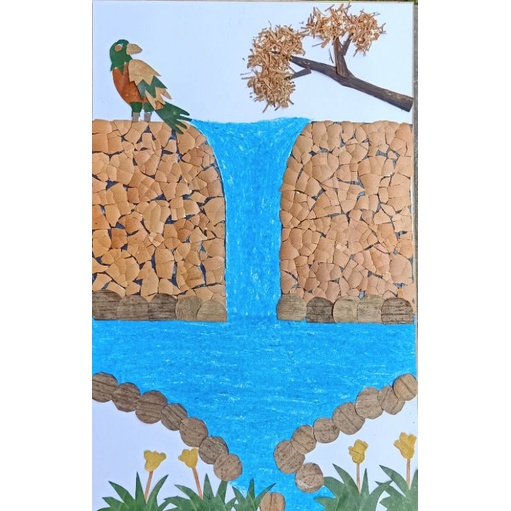 kolase daun kolase hewan DIY kolase