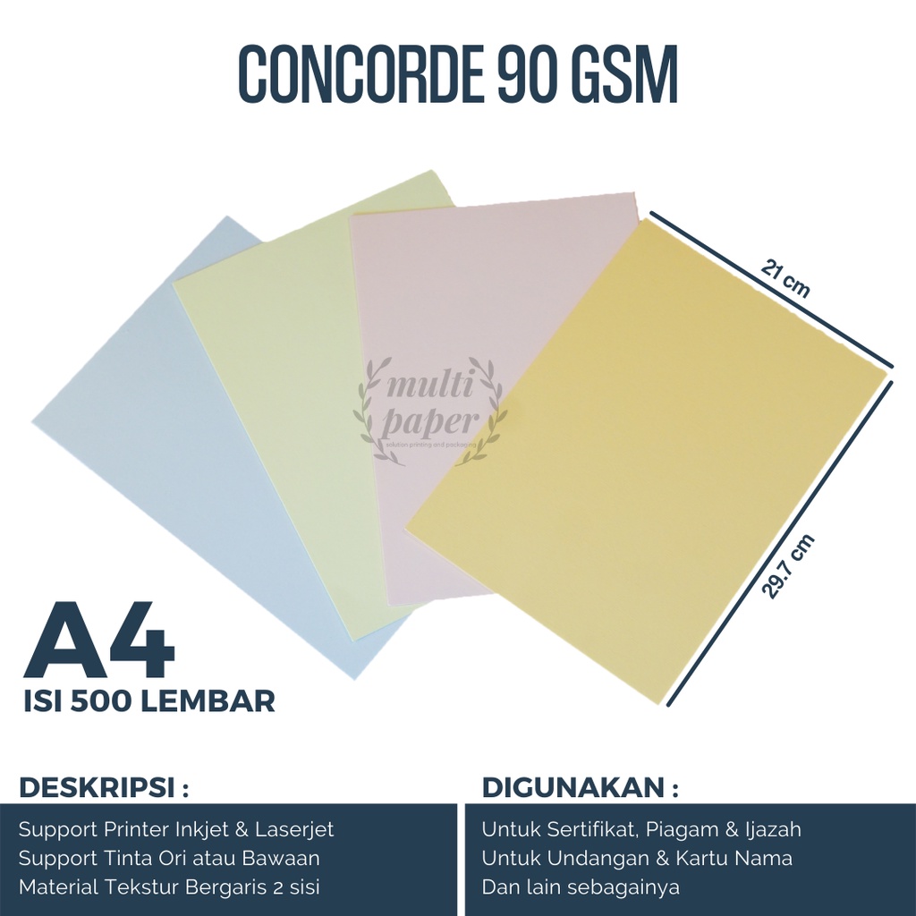 Concorde A4 90 gram isi 500 lembar / Concorde A4 90 gr / Kertas Concorde A4 90gr