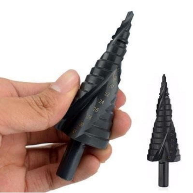 RB Mata Bor Step Drill Pagoda Hitam Kerucut Spiral HSS Titanium Besar Mata Bor Besi Pagoda Kerucut