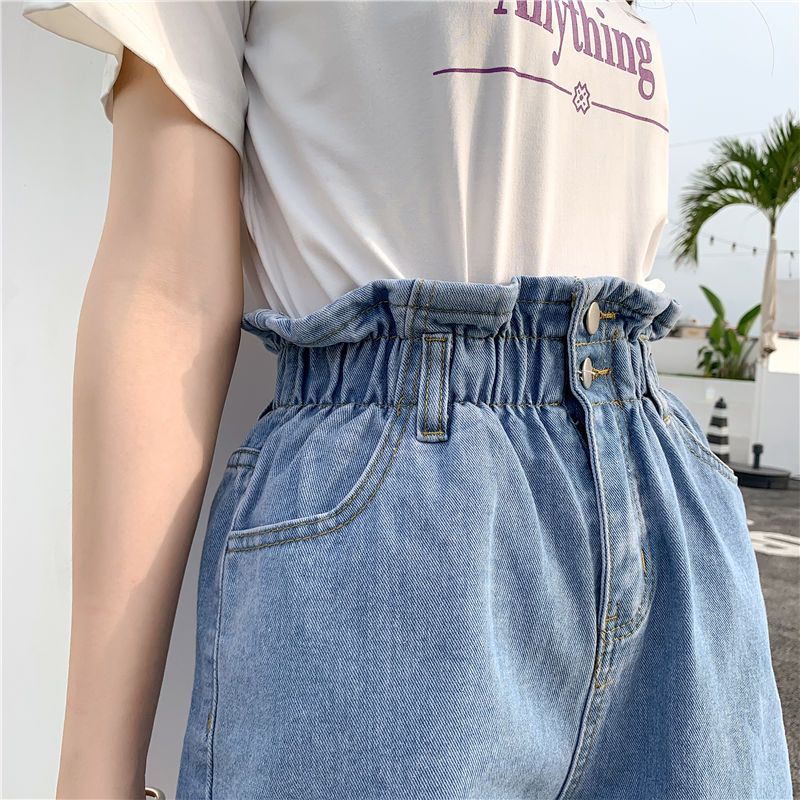 Hot pants wanita korean short pants wanita pendek stretch jeans high waist jeans kasual dewasa jins 2022 terbaru